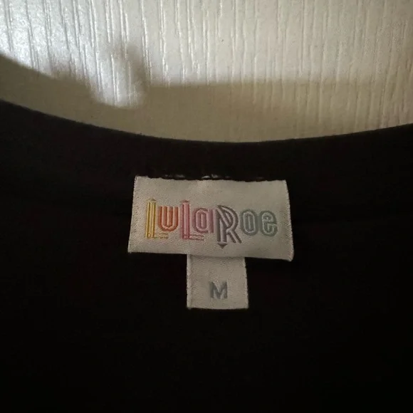 Womens black Lularoe dress high/low hem size M short sleeve - Picture 2 of 4